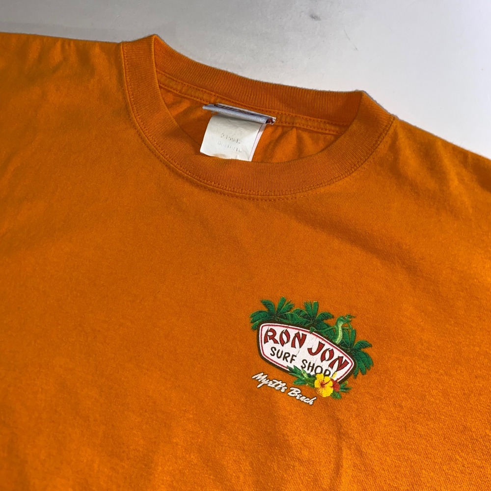 Ron Jon Surf Shop Myrtle Beach Orange Graphic T-Shirt Youth XL Short Sleeve Q232